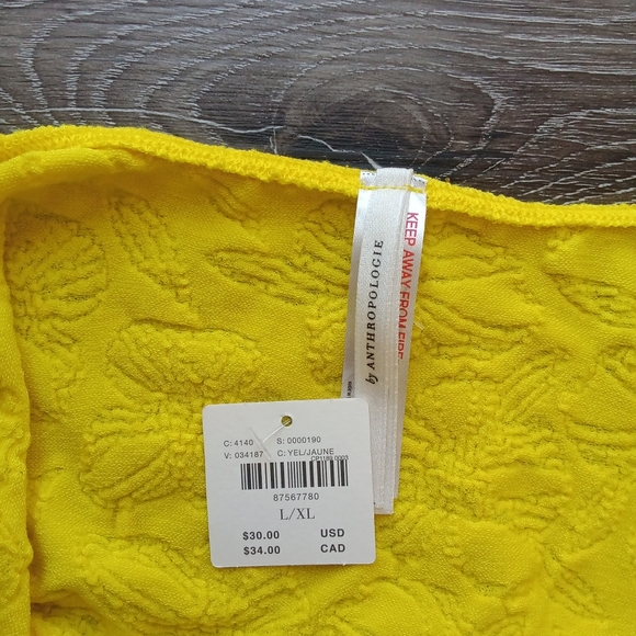 Anthropologie Hannah Seamless Textured Crop Tank Yellow - Picture 8 of 8
